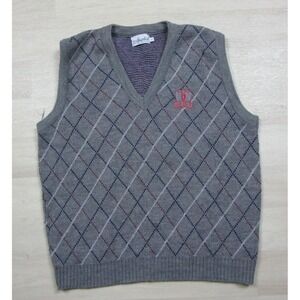Vintage Ohio State Buckeyes Sweater Men's (L) Argile Diamond V Neck Vest USA